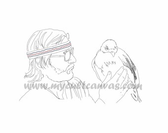 Original "Mordecai" Richie Tenenbaum The Royal Tenenbaums Art Print Poster Wes Anderson