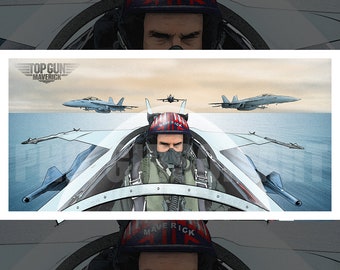 Original “Maverick” Art Print Poster Top Gun Navy