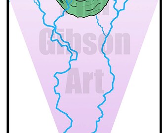 Original "The Trap" Ghostbusters Art Print Poster Slimer Proton Pack