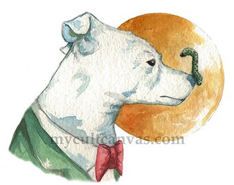 Original "Curious Gentleman" Jack Russell Terrier Art Print Puppy Dog Watercolor Painting