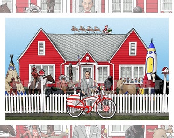 Original "The Best Bike in the Whole World" Art Print Illustration Pee Wee