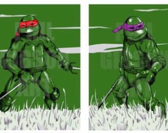 Teenage Mutant Ninja tortugas cuatro conjunto de impresión Poster