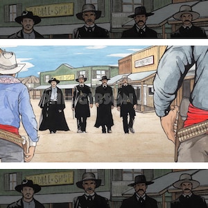 Original &quot;Gunfight at the O.K. Corral&quot; 10&quot; x 20&quot; Art Print Western Poster
