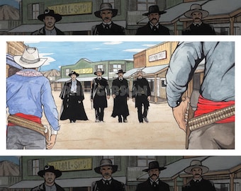 "Original "Gunfight at the O.K. Corral" 10 "x 20" Kunstdruck Western Poster ""Gunfight at the O.K. Corral"" 10"x 20""