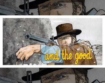 Original The Good, the Bad, and the Ugly Art Print Poster Clint Eastwood Western