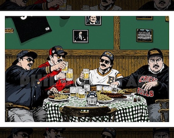 Original "Super Fans" Football Basketball Wall Art Poster SNL