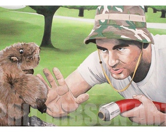 Original "Au Revoir Gopher" Caddyshack Art Print Movie Poster