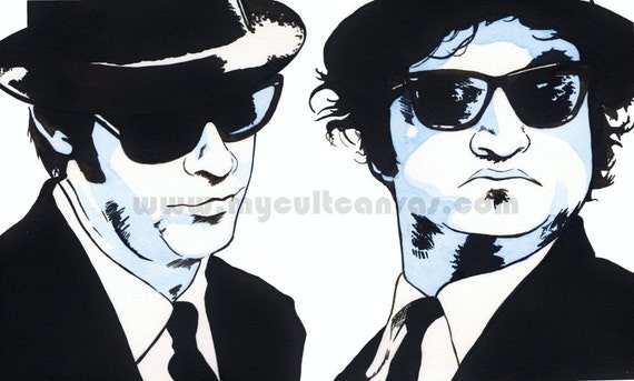 Original Blues Brothers Art Poster Print by Phil Gibson Aykroyd Belushi 