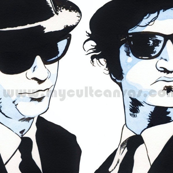 Original Blues Brothers Art Poster Print by Phil Gibson Aykroyd Belushi