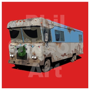 Original National Lampoons Christmas Vacation 12 x 12 Art Print Poster Cousin Eddie RV Holiday Decoration