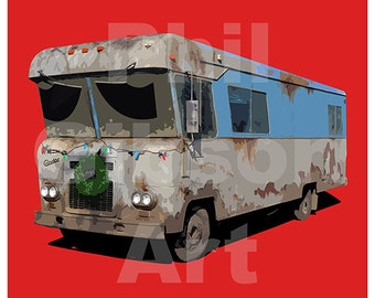 Original National Lampoons Christmas Vacation 12 x 12 Art Print Poster Cousin Eddie RV Holiday Decoration