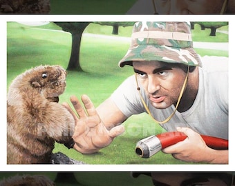 Original "Au Revoir Gopher" Caddyshack Art Print Movie Poster