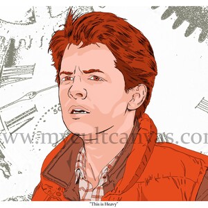 Original &quot;This is Heavy&quot; Marty McFly Back to the Future Poster Print art  Time Machine