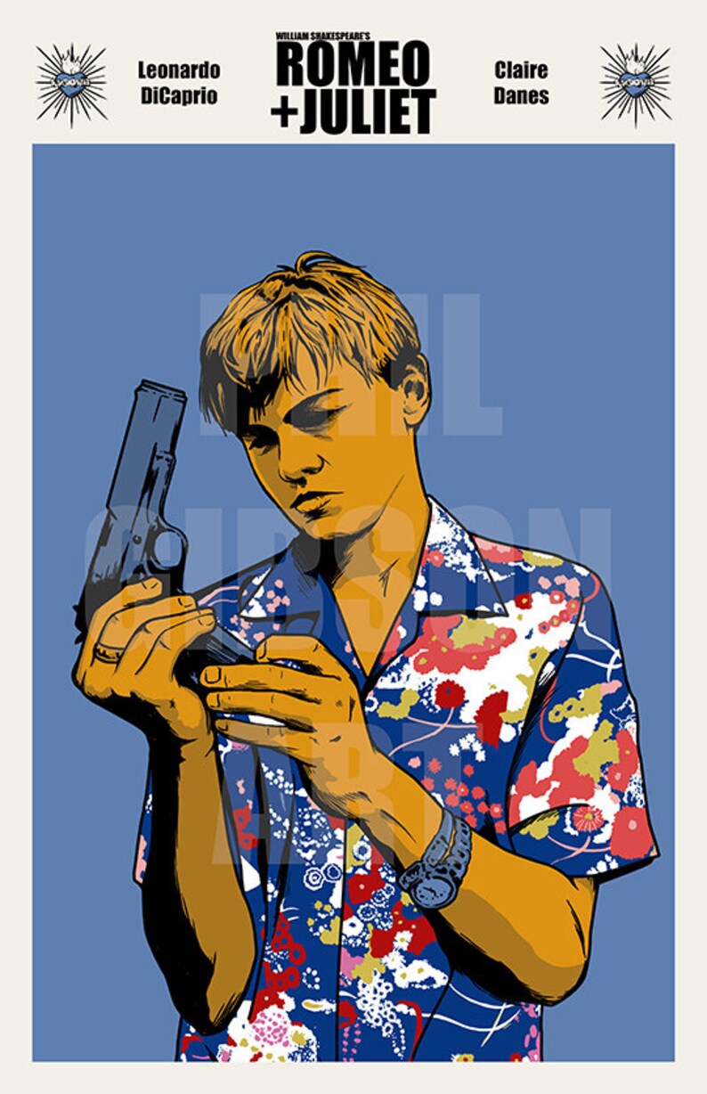 Original Romeo Juliet Art Print Poster Shakespeare | Etsy