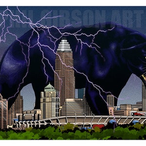 Original &quot;Panthers Nation&quot; Variant Giclée Arte Impresión Cartel De Fútbol