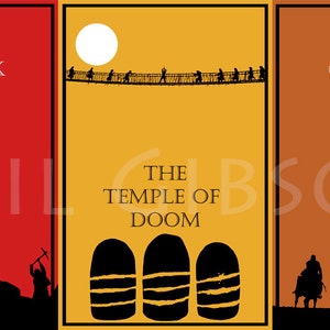 Original Indiana Jones Giclée Art Print Poster set Raiders of the Lost Ark Temple of Doom Last Crusade