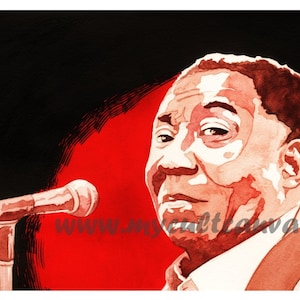 Original Muddy Waters Art Print by Phil Gibson Blues Music Poster Concert