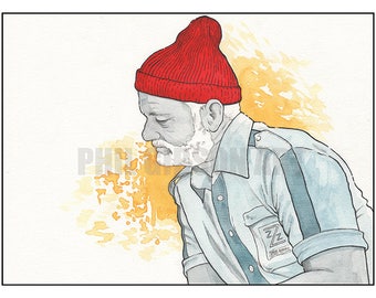 Original "The Zissou" Life Aquatic Limited Edition 12" x 16" Art Poster Print by Phil Gibson Bill Murray