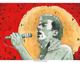 Original 'The Future is Unwritten" Joe Strummer Giclée Art Print by Phil Gibson The Clash Punk Rock Music Poster