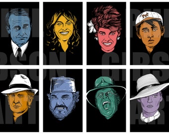 Original Indiana Jones 12 Individual Portraits Print Set 5" x 7" Raiders of the Lost Ark
