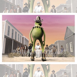 Original "The Showdown" The Muppets Kermit the Frog Sunset Variant Giclée Art Print Filmposter 1980er Jahre