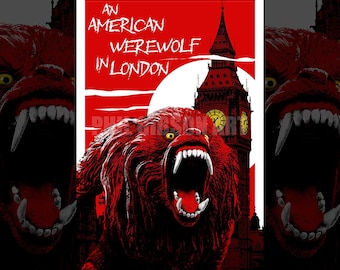 Original “Beware the Moon” American Werewolf Halloween Art Print Poster