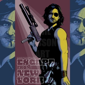 Original &quot;Snake&quot; Art Print Poster Escape From New York Kurt Russell