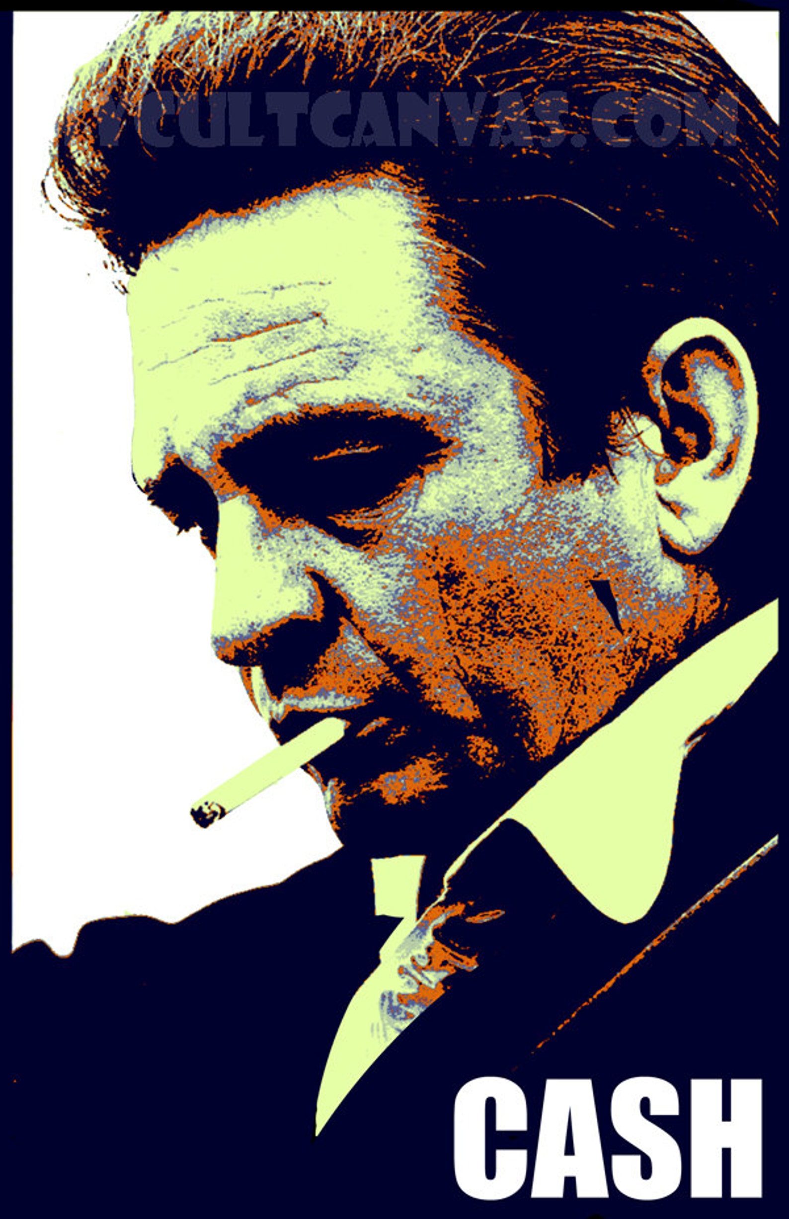 Original Johnny Cash Giclée Art Print Poster Vintage Country Rock Music ...