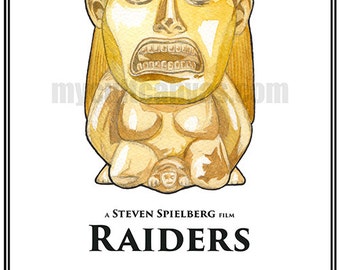 Original "The Idol" Indiana Jones Raiders of the Lost Ark Art Print Minimalist Poster