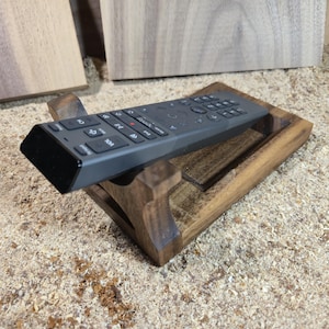 Walnut Desk Organizer & Remote Control Holder, Modern Office Decor, Wood Holder, Father&#39;s Day Gift for Him