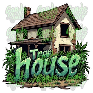 Trap house die cut sticker