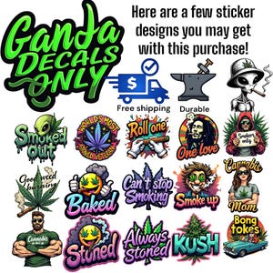 5pc random sticker mix 21+ (hemp stickers only)