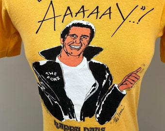 1976 Fonzie-Happy Days-Vintage T-Shirt-XS/1970s The Fonz Tee Shirt