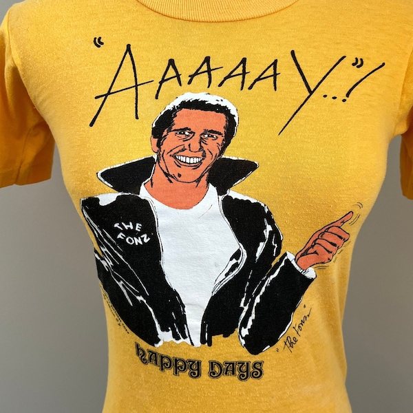 1976 Fonzie-Happy Days-Vintage T-Shirt-XS/1970s The Fonz Tee Shirt