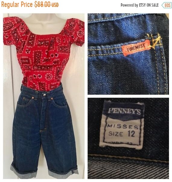 ON SALE 1950s PENNEYS Foremost High Waist Denim Cl