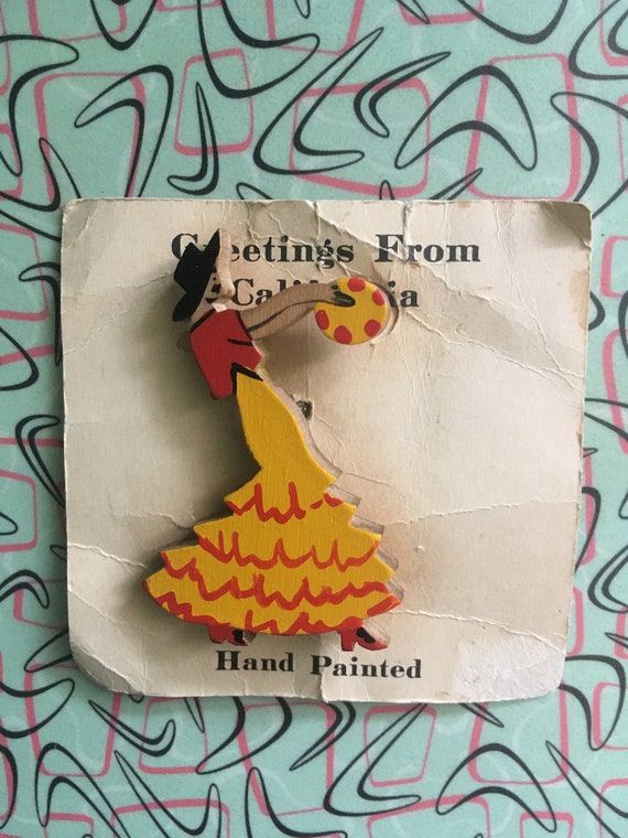 1940s Greetings From California Souvenir Hand Pain