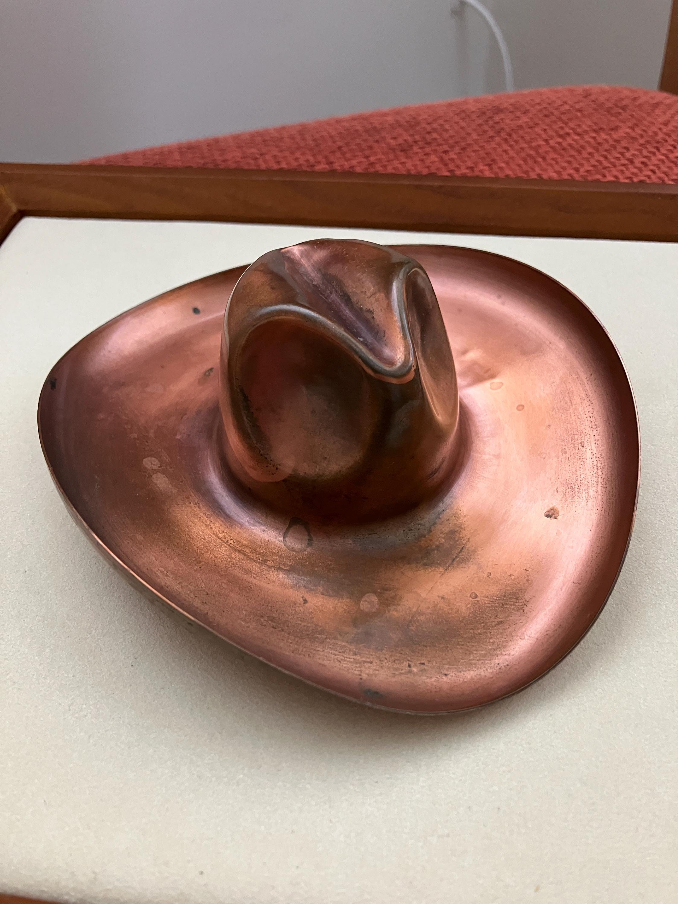 vintageantique帽子即興curiosbarairono boushi Vintage 1950's Gregorian Copper Cowboy Hat Handcrafted