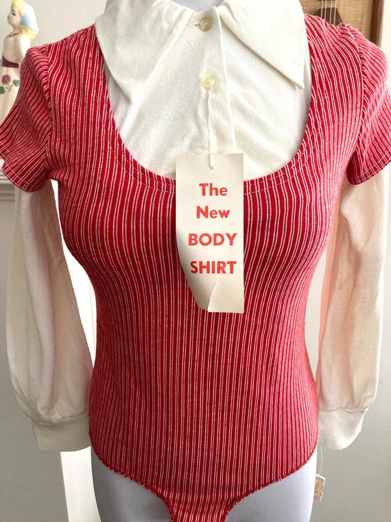 1970s Girls Juniors Red Striped Body Shirt-new Old Stock-size - Etsy