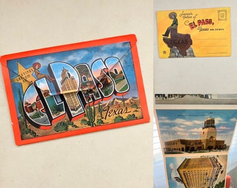 Vintage 1940's Greetings from El Paso Texas Souvenir Picture Folder - Great Condition