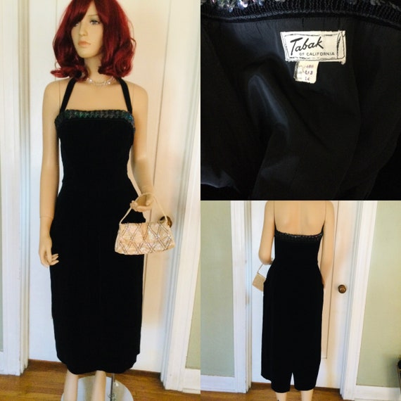 1950s Stunning Tabak of California Black Velvet Se