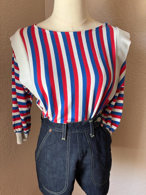 Vintage 1960s Jonathan Logan Striped Knit Top | Mod Retro Pullover Size S