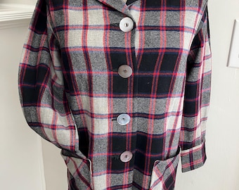 Vintage 90s Benetton Plaid Jacket: Italian Zip-up, Size S - Etsy