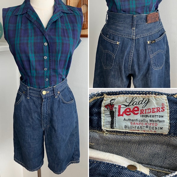 1950s Lady Lee Riders - Sanforized Blue Denim Shorts - 26" Waist