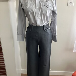 1950s Vintage H Bar C Ranchwear - Gray Wool Western Cowgirl Pants - XS