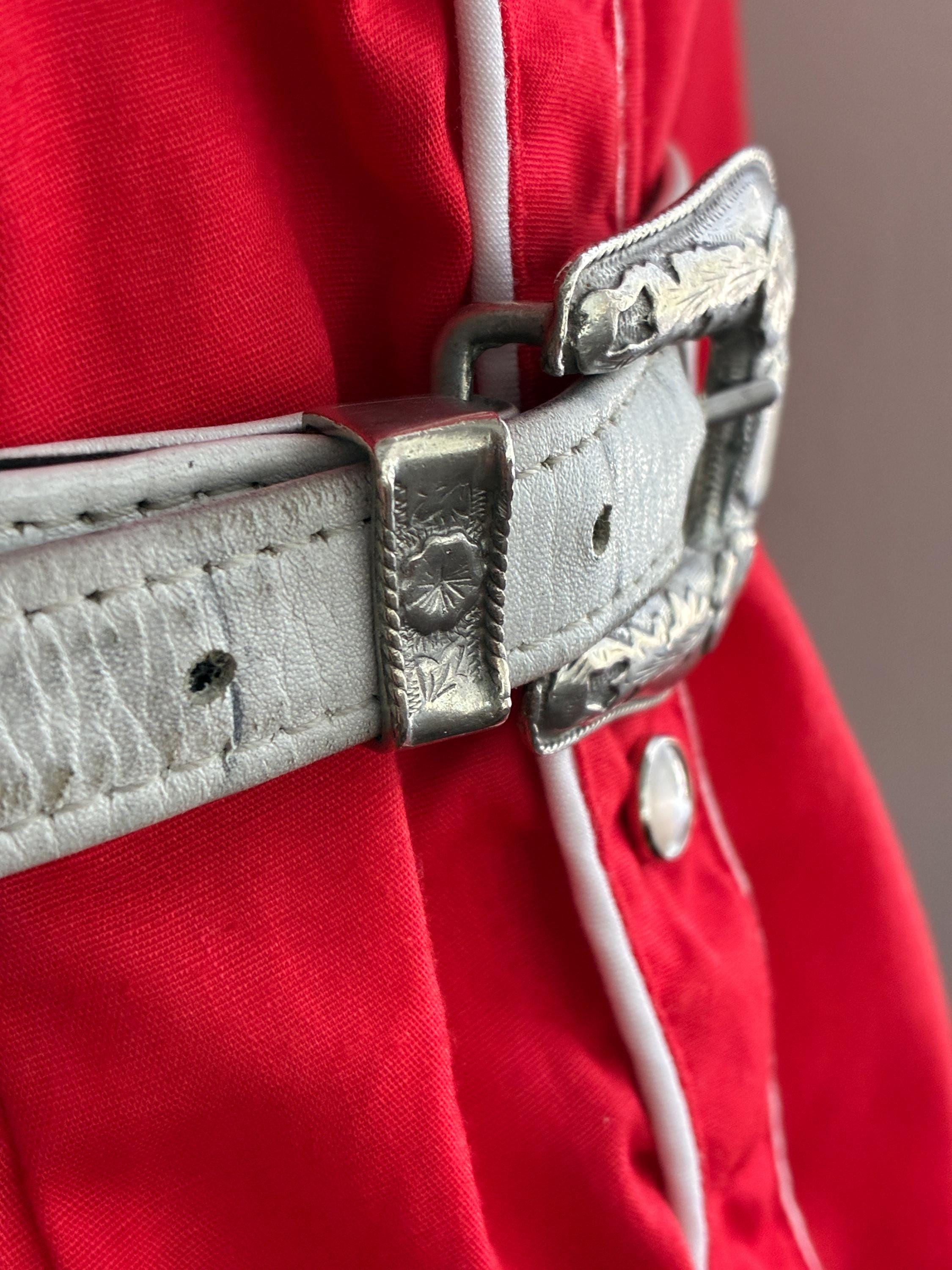 Ann Turk Silver Frog Buckle Belt Glen Miller for Ann Turk Alligator Leather Belt Silver Horse  main image 3