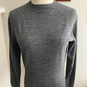 Vintage 1950s Mary Louis Grauer Merino Woll Pullover - Größe 34 - Retro Rockabilly Style