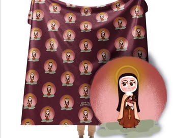 St. Thérèse of Lisieux Blanket | Catholic Saint Blankets for Kids | Catholic Gifts