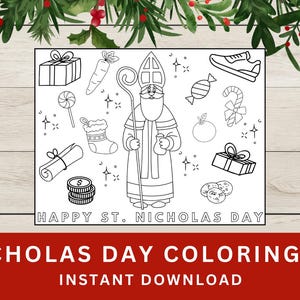 St. Nikolaus Tag Printables | St. Nikolaus Tag Aktivität | St Nikolaus Ausmalbilder | SOFORTIGER DOWNLOAD | Weihnachtsfeier