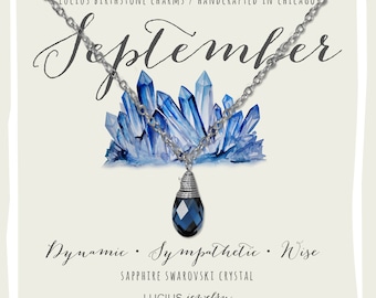 September Birthstone - September Birthstone Necklace - September Jewelry - Birthstone Necklace - Birthstone Jewelry - Swarovski Necklace
