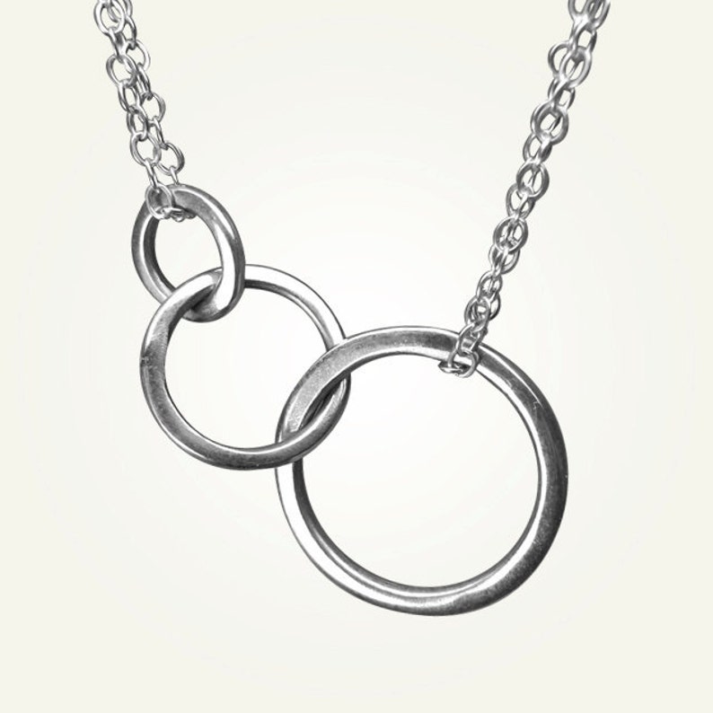 Three Circle Necklace Mothers Day 3 Circle Necklace Etsy